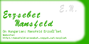 erzsebet mansfeld business card